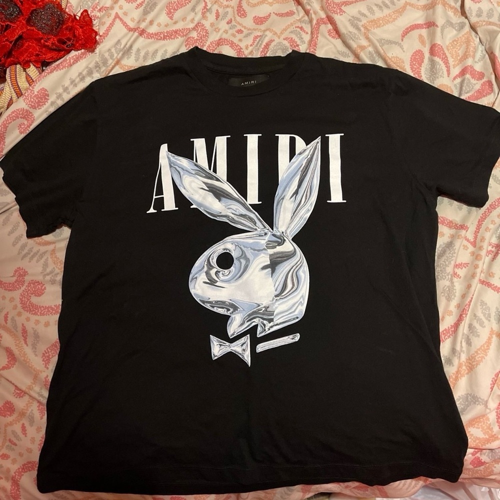 AMIRI Black Metallic Bunny Tee